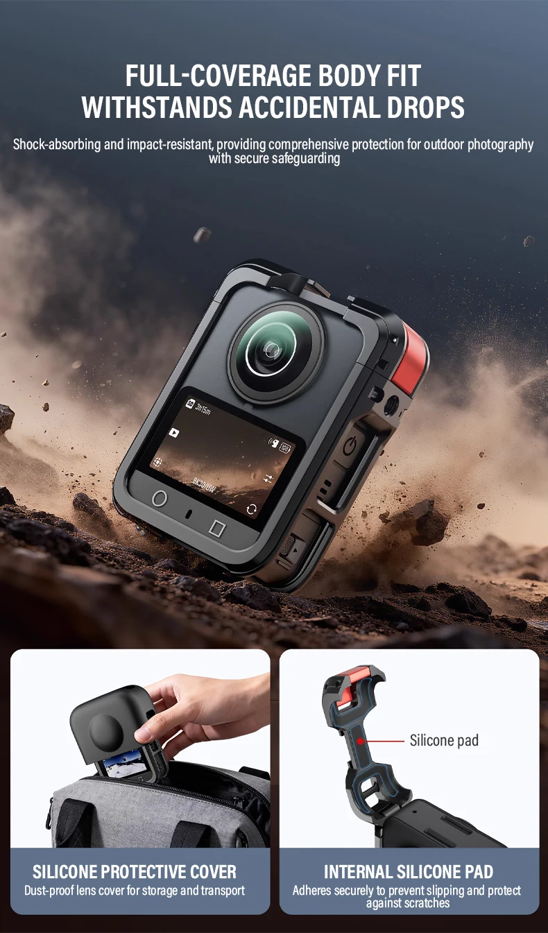 For DJI Osmo 360 Camera Accessories Metal Rabbit Cage Aluminum Expansion Mount B
