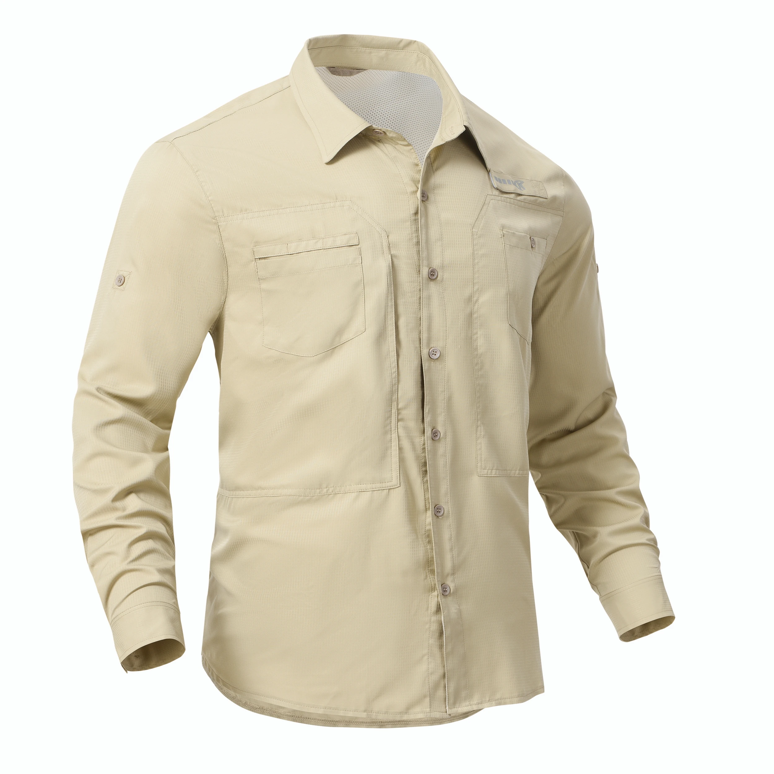 Men's Fishing Shirts Casual Cargo Hiking Shirt Long Sleeve UPF 50