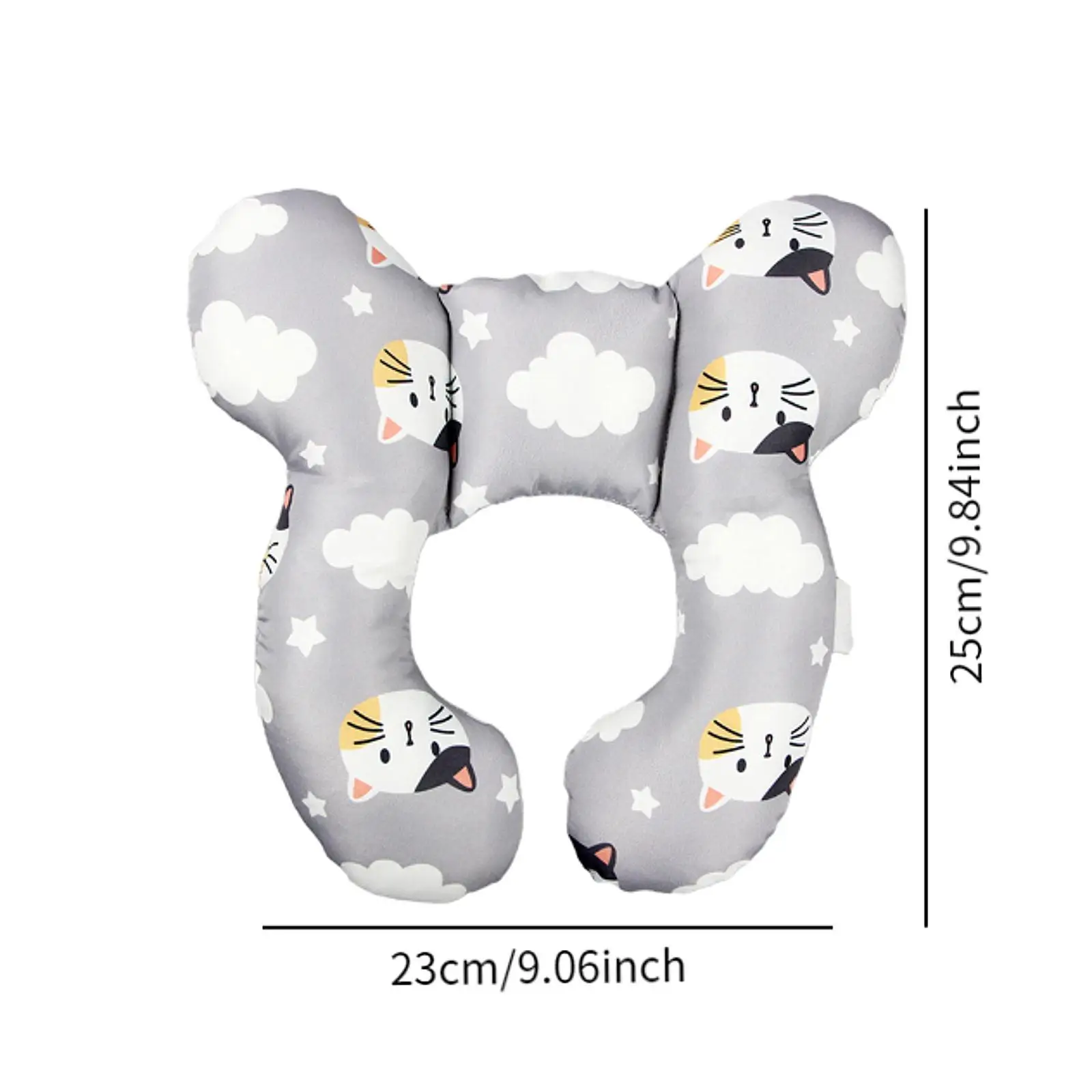 Baby Neck Pillow Ergonomic Headrest Soft Head and Neck Support Pillow for Pushchair Travel Car Seat Stroller 0-2 Years Old Baby