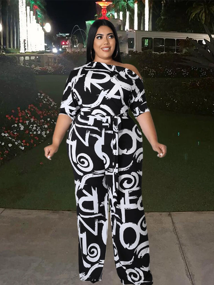 Woman Pant Suits One Piece Summer Clothes Jumpsuits With Sash Elegant