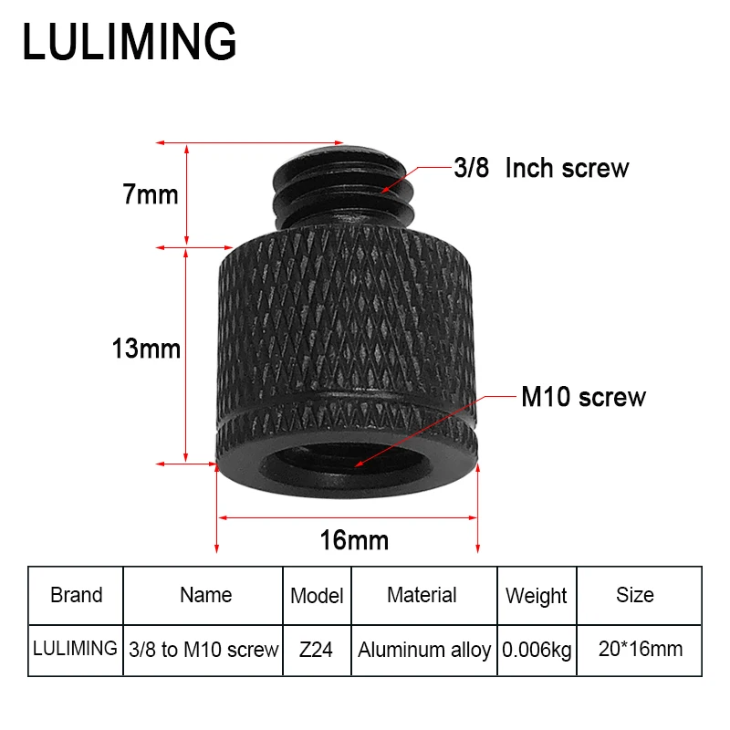 Camera accessories universal female 3/8-16 to male M6 M8 M10 M12 conversion screw ballhead tripod mount adapter