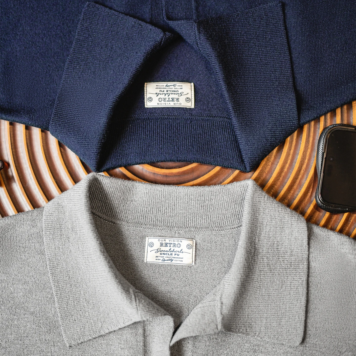 Maden Polo da uomo vintage lavorata a maglia tinta unita felpa a maniche lunghe morbida risvolto strato pullover maglieria per pendolari autunnali - immagine 5