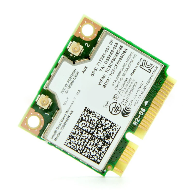 뜨거운 판매 1Pcs 미니 PCI-E 듀얼 밴드 2.4G/5Ghz 무선 네트워크 카드 7260 7260HMW 블루투스 4.0 802.11a/b/g/n