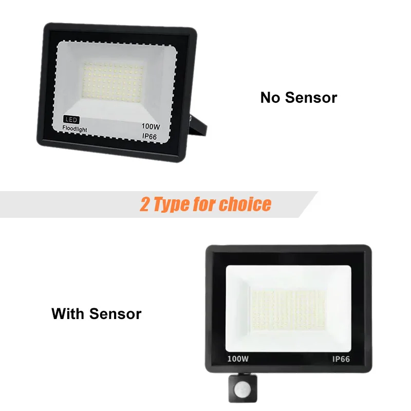 LED PIR Motion Sensor Floodlight Outdoor Wall Light 100W 50W 30W 20W 10W IP66 Waterproof LED Spotlight Garden