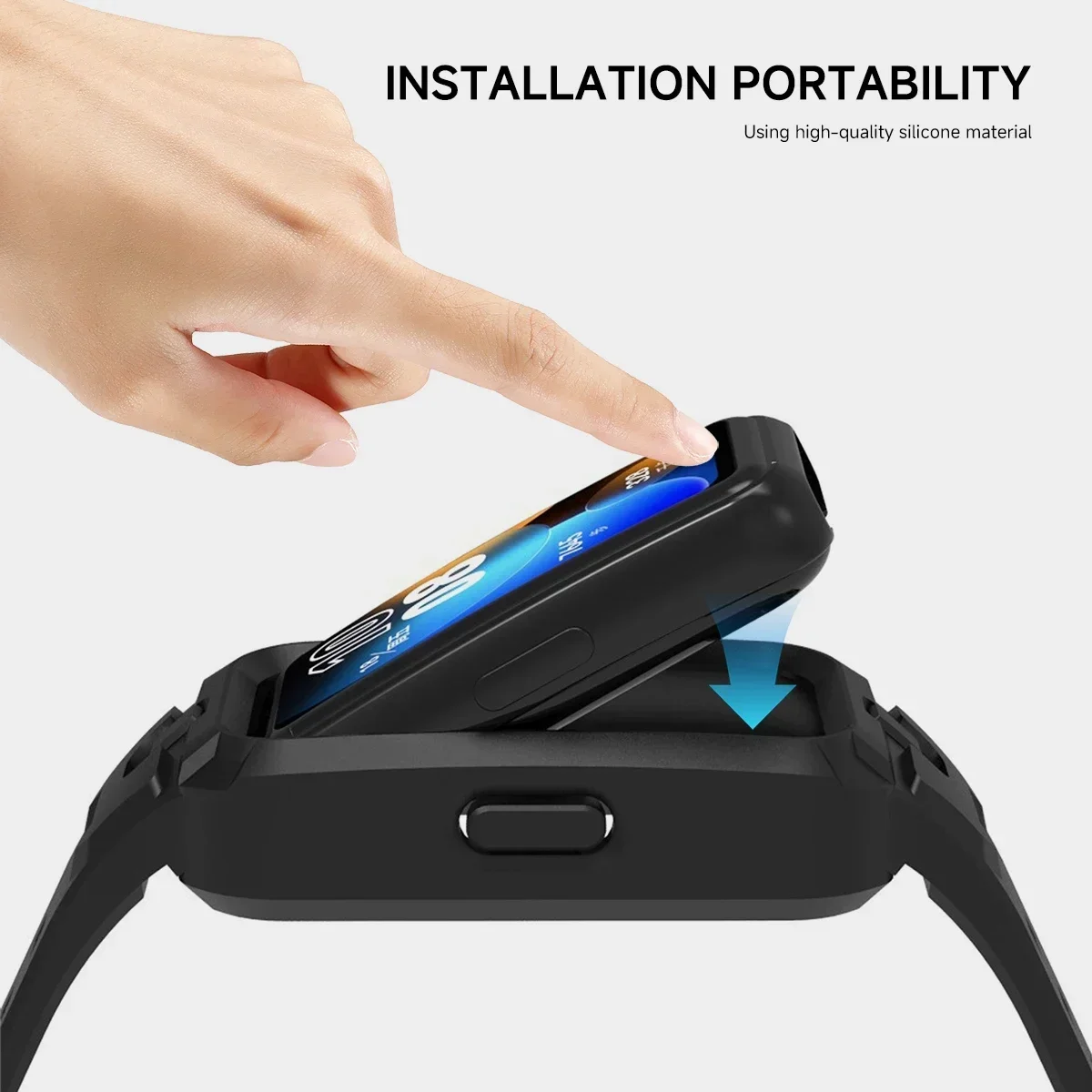 حافظة من السيليكون + حزام لهاتف هواوي باند 9 8 7 6...