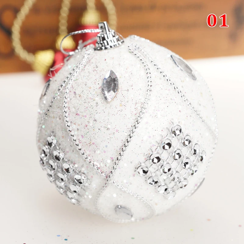 Bola de Navidad decorativa, bola de espuma blanca, adorno colgante, adornos para árbol de Navidad, decoración para fiestas en el hogar, manualidades, regalo