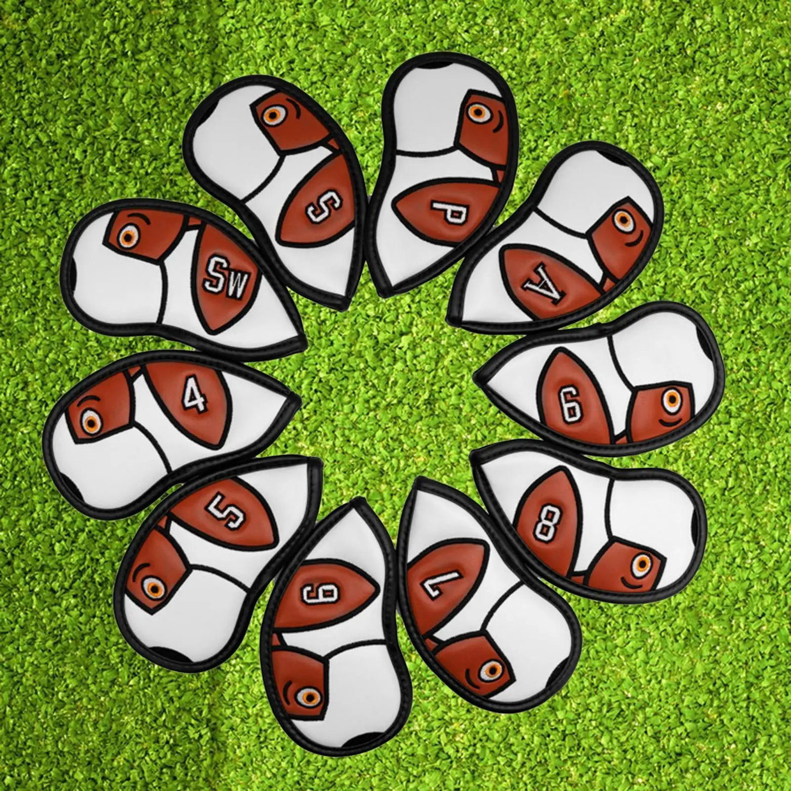 

10Pcs Golf Iron Covers Set Golf Wedges Headcovers Golf Club Headcovers Gift for Beginners Club Display Shaft Trainer