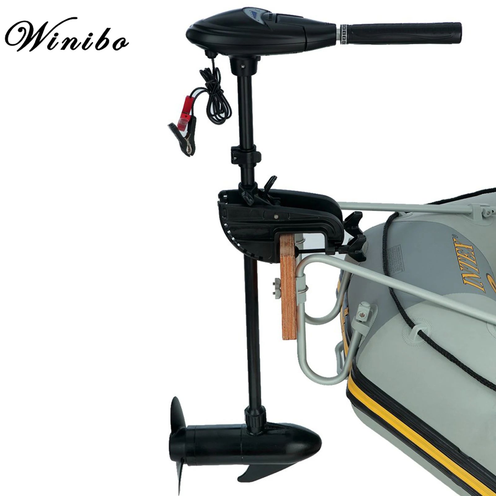 Electric Outboard Motor with Brush and Max Thrust, Engine trolling Motor for Outdoor Fishing Boat, Small Electric Propellers