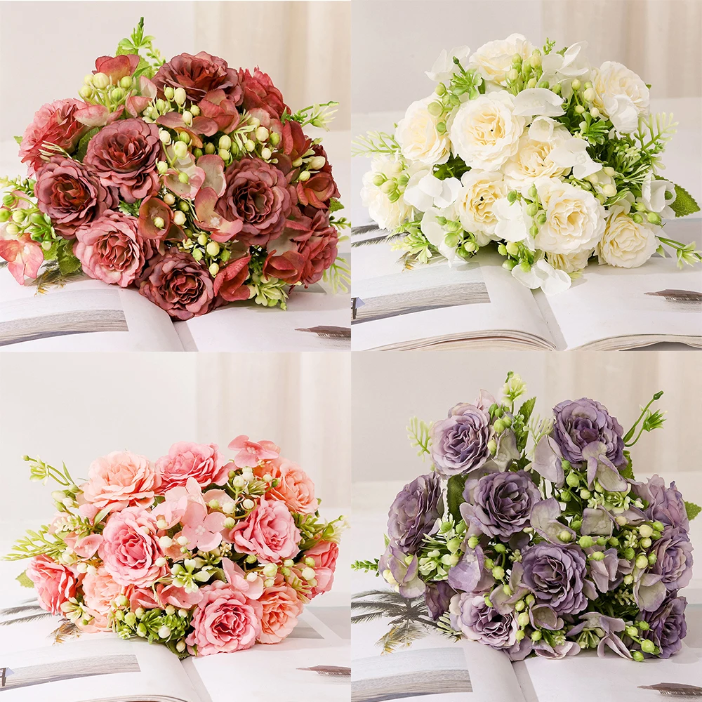 

Artificial Silk Flowers Peony High Quality for Wedding Living Room Home Decoration Photography Prop Fake Flower Arrangement