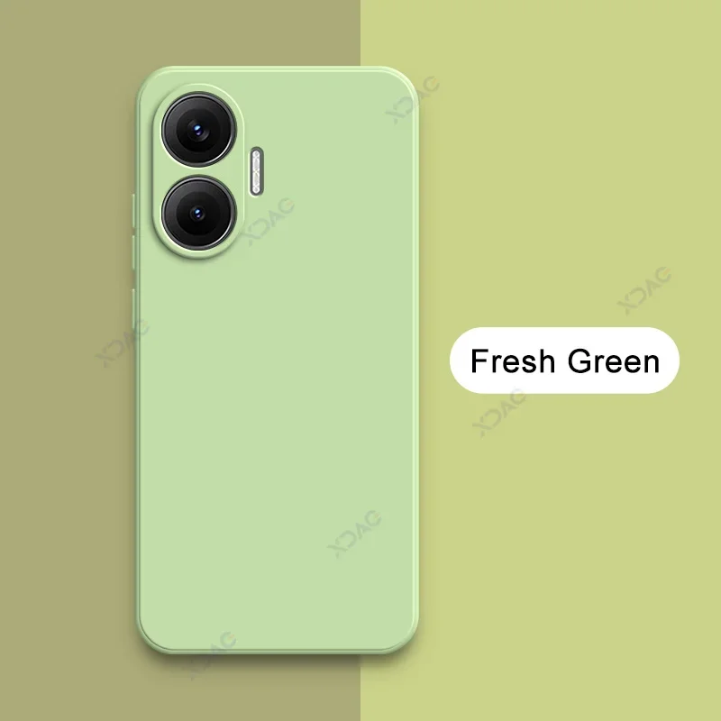 Enhanced Protective Shockproof Soft Silicone Phone Case with Square Design - Liquid Silicone Back Cover