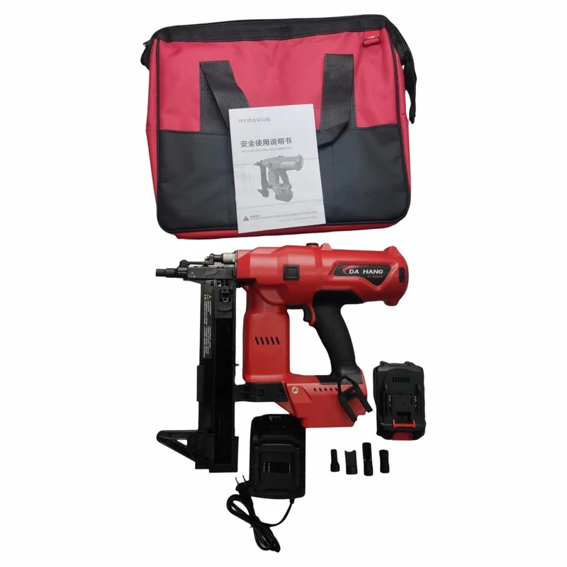 Li-ion Power cordless nailer  automatic  gun plastic strip nail gun for concrete and steel  MAKITA Battery suitable Red Color 6