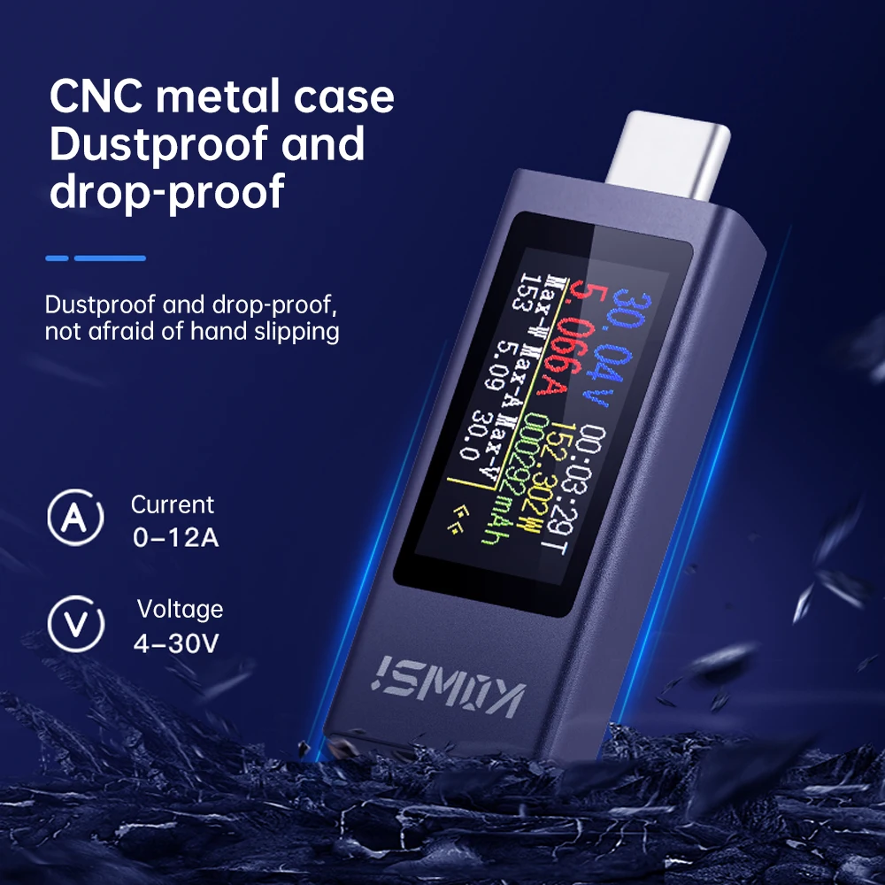 KWS-2301C KWS-2302C 다기능 디지털 디스플레이 DC 전압 전류 측정기 전력계 전화 충전 테스터 Type-C