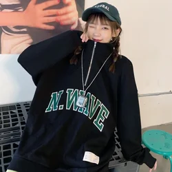 Streetwear harajuku hoodie topos meninas retro gótico oversized capuz punk carta impressão roupas hip hop alta rua camisolas