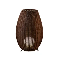 

Handmade Rattan Floor Lamp Waterproof Standing Light Living Room Bedroom Floor Lamps Garden Courtyard Lawn Landscape Deco Lights