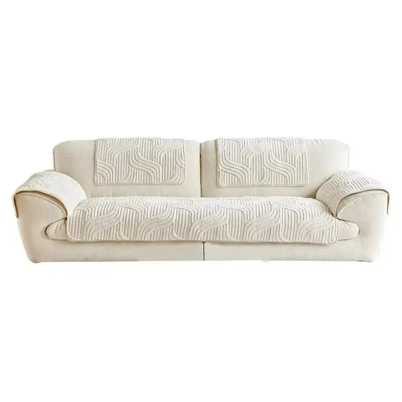 Autumn and Winter New 2024 Cream Style Straight Row High-grade Non-slip Cushion Cover Cloth Towel Thickened Plush Sofa Cushion 3