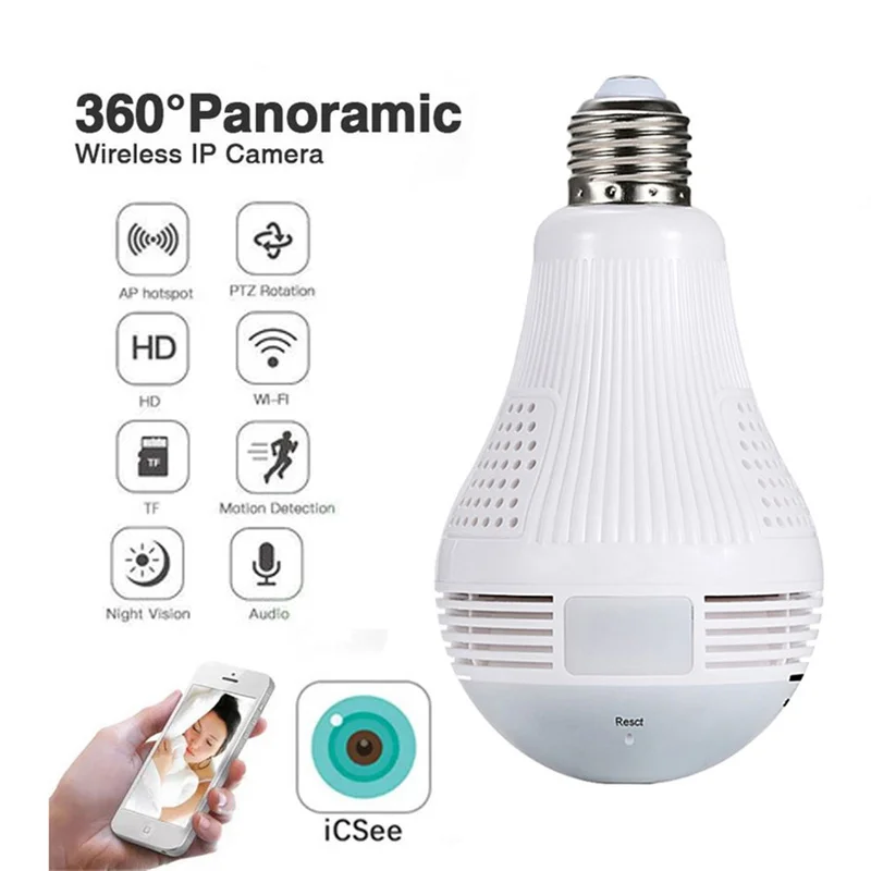 1080P Wifi Surveillance Camera Light 360° Security Protection Panoramic Bulb Ip Cctv Fisheye Hd Night Vision |