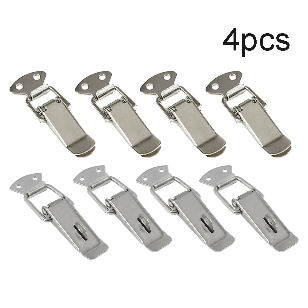 4pcs Latch Catch Stainless Steel Cabinet Boxes Handle Toggle Lock Clamp Hasp For Sliding Door Size 7.2*2.7cm door latch sliding door latch door lock latch toggle latch clamp cabinet locks