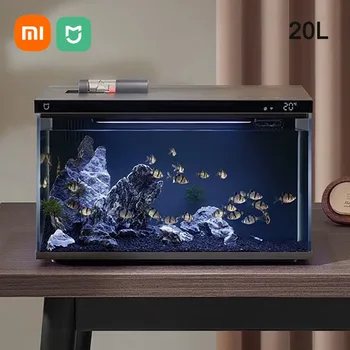 Xiaomi Mijia Smart Fish Tank MYG100 Work With Mijia APP Mobile Control Remote Feeding Smart Lighting System Light Aquarium 20L