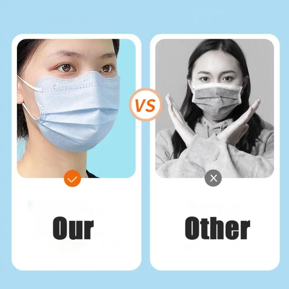 Butterfly Shaped Design Disposable Face Mask Breathable Women Female Anti Dust Mask Morandi Color Protective Face Cover