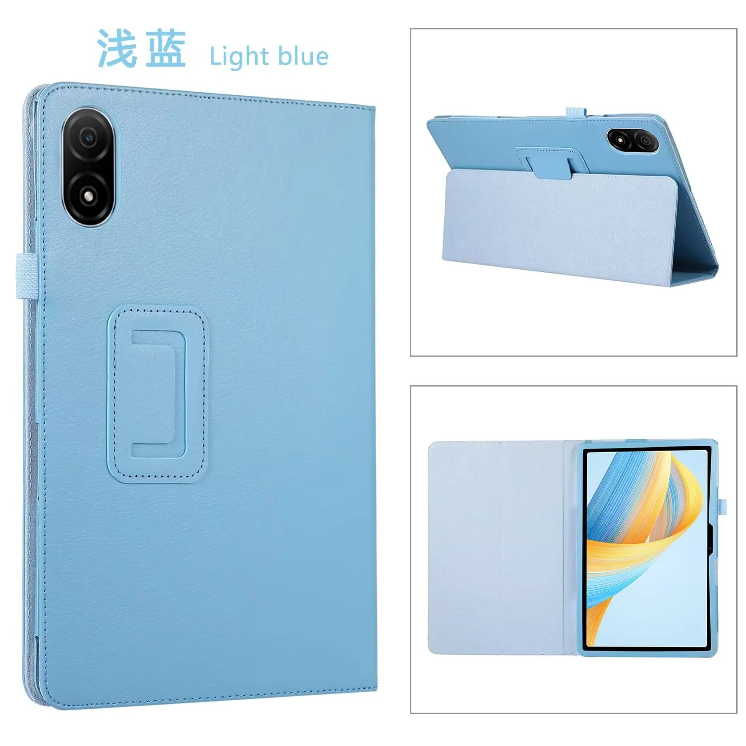 Lightweight Slim Folding Tablet Case with Pencil Holder and PU Leather Cover