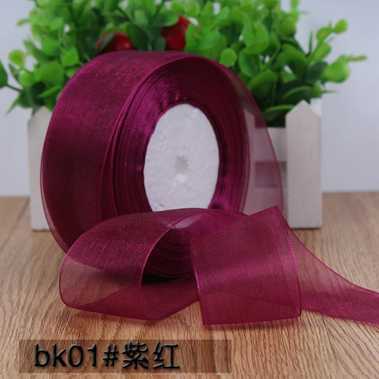 Navy Blue Transparent Organza Ribbons for DIY Crafts and Decorations