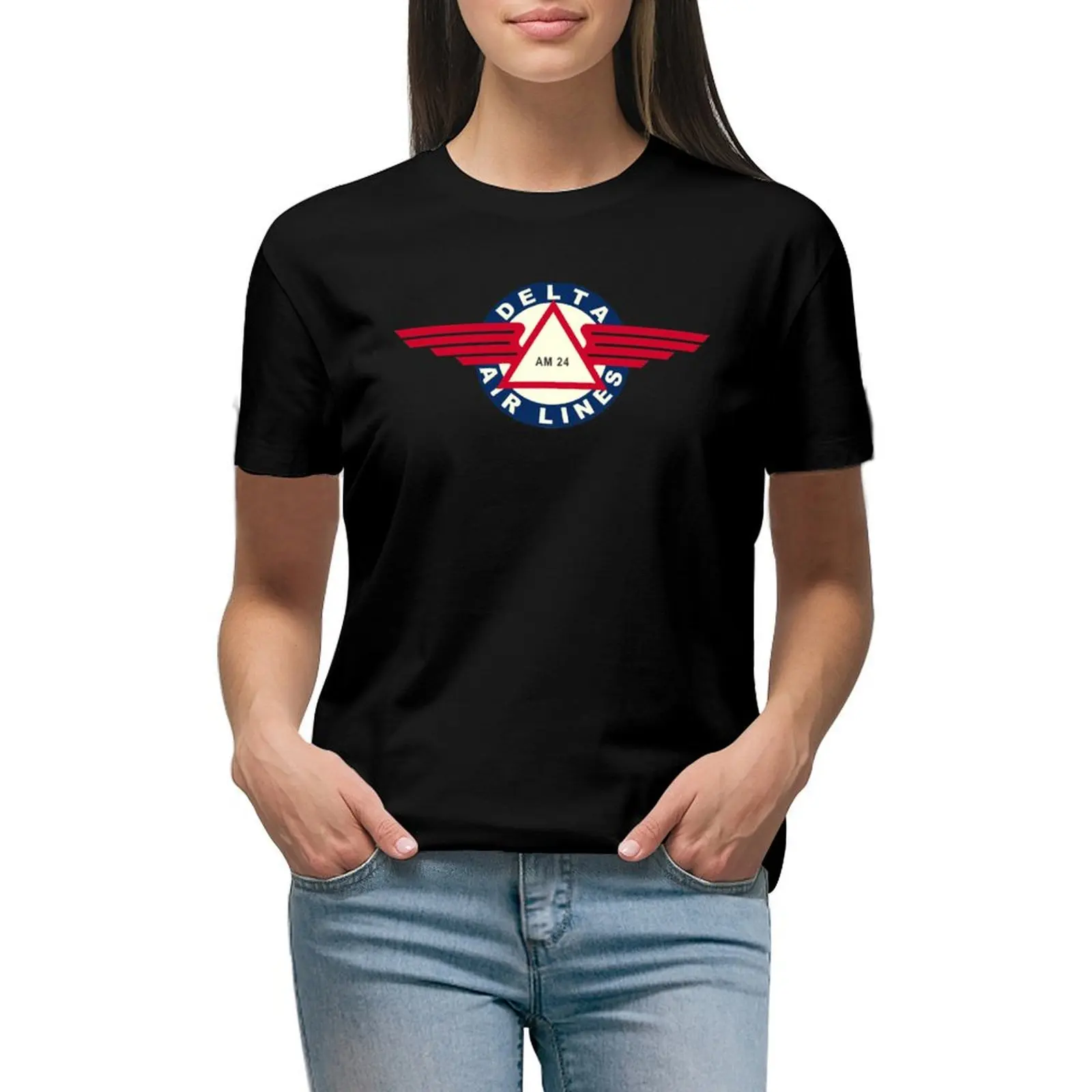 

Delta Airlines T-shirt funny Blouse summer clothes t-shirts for Women pack