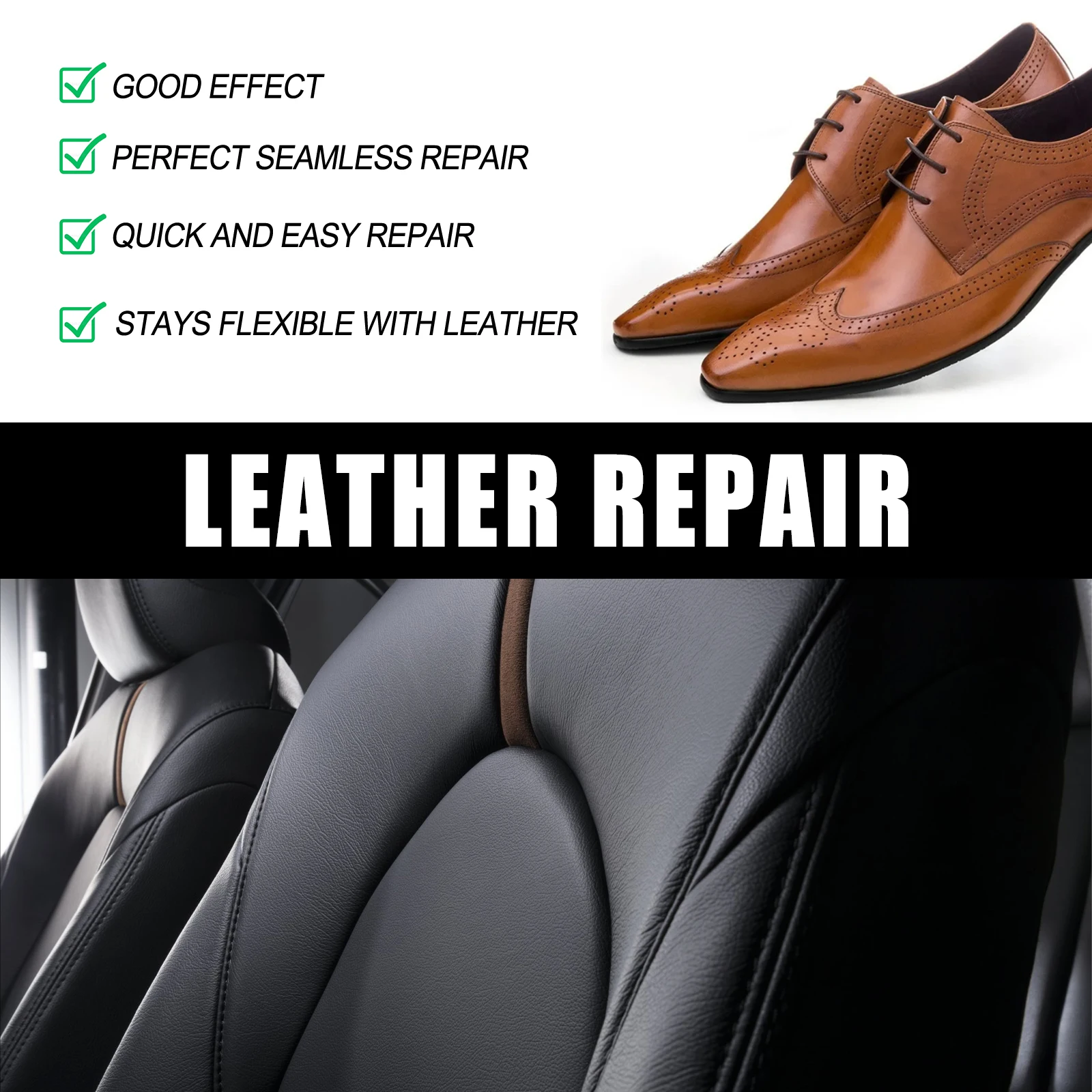 Leather Filler Paste 60ml Natural Leather Filler Repair Compound Auto Leather Restoring Paste Paintable Restoration Cream Tears Crack Burns Holes