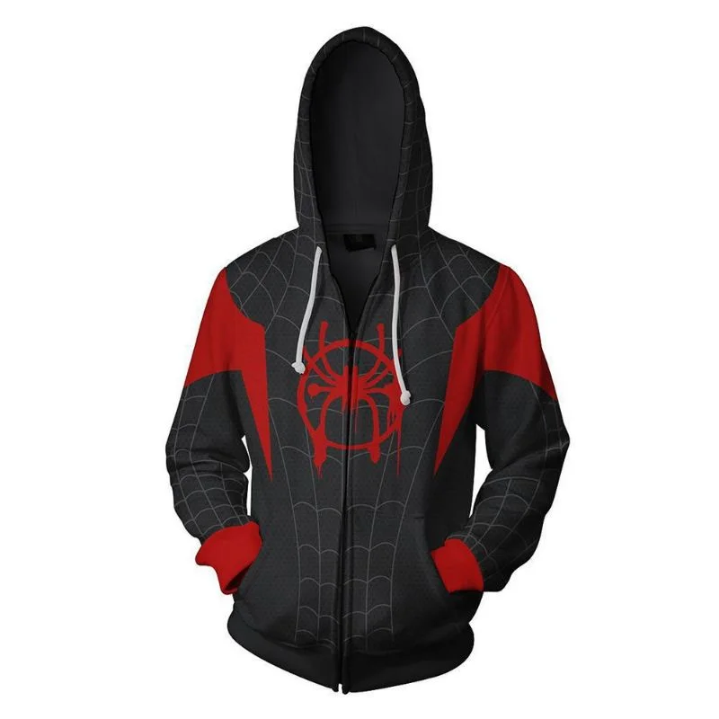 Sudadera con capucha para hombre nueva de otoño e invierno con estampado 3D con patrón de Spider Man de Marvel, sudadera con cremallera para deportes al aire libre, sudadera con capucha de moda urbana