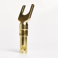 ขั้วต่อสเปดชนิด Y/U โลหะผสมทองแดงแบบไม่มีบัดกรีสำหรับโพสต์ผูกเครื่องขยายเสียงลำโพง 4