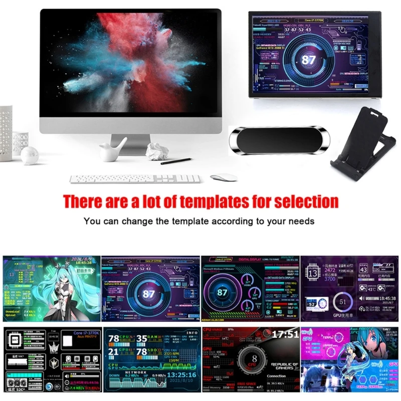 3.5 ġ 320x480 ̴ 뷮  ȭ IPS , Aida64  USB ǻ  USB2LCD ÷ PC