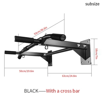Wall-Mounted Pull-Up Bar-Drill Installation, Home Gym Equipment for Indoor Fitness, Chin-Up Bar for Strength Training （Black、） 5