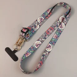 Universal Retro Pattern Crossbody Phone Lanyard with Adjustable Strap (Pink)