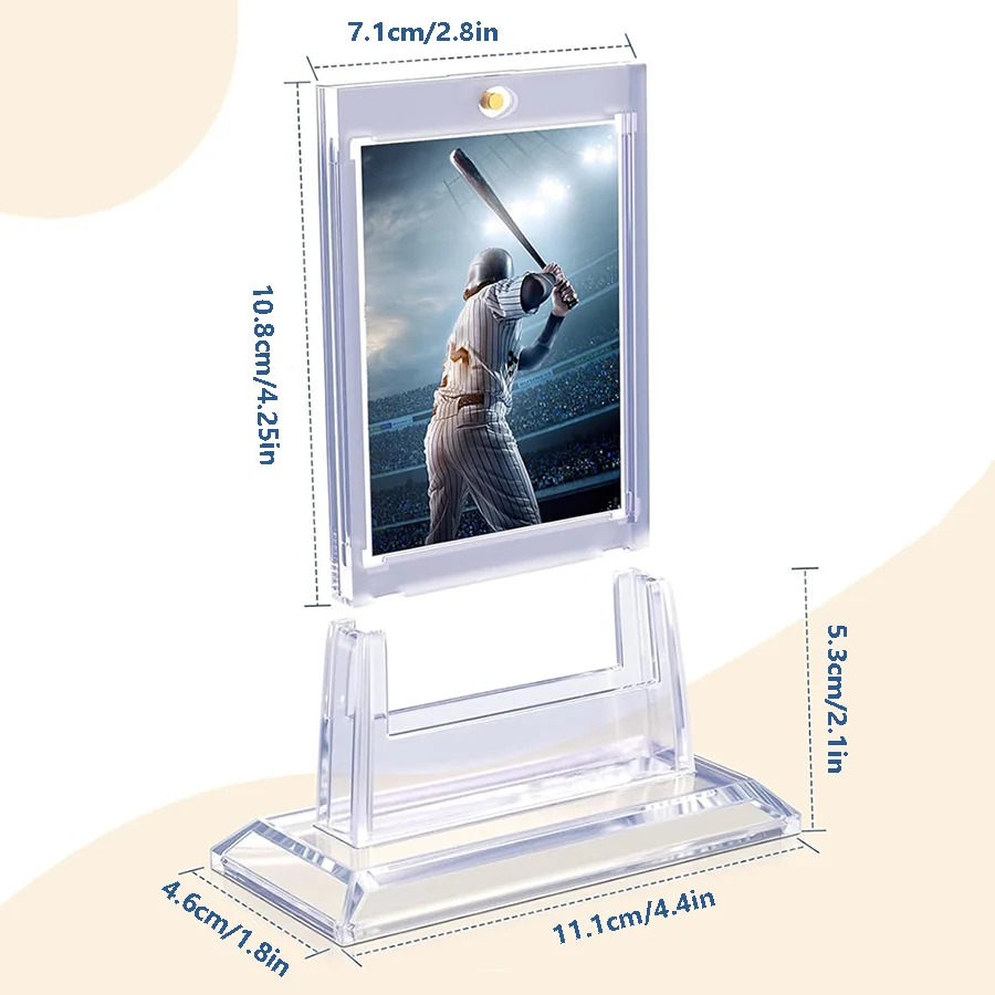 4 Card Holders for Trading Cards, Stock Card Protector (with 4 Stands), Acrylic Hard Set for Coordinated Vision and Display