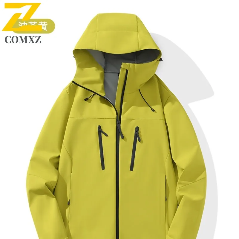 Men's Outdoor Windbreaker Jacket Spring Autumn Waterproof Windproof Hooded Casual Sporty Couple Hiking Camping Lightweight Coat