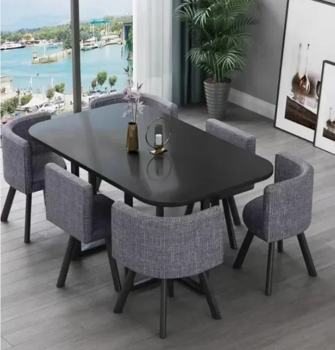 Dining Table, Rectangular for Dining Room/living Room, Kitchen Table Set with Metal Legs