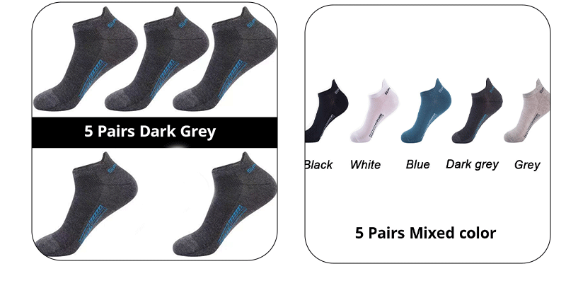 5 Paar Herren Sommer dünne Mesh atmungsaktive Herren Polyester Sports ocken Schweiß absorbierende kurze Socken – Detail 7