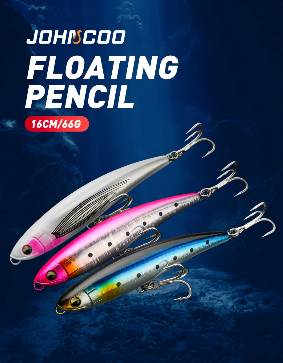 Schwimmender Bleistift-Wobbler, 16 cm, 66 g, Angelköder, Minnow-Köder, harter Köder, hochwertiges Angelgerät – Detail 1