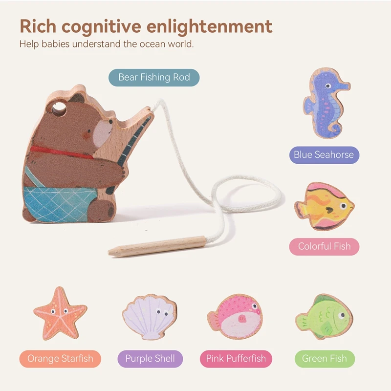 Montessori-Babyspielzeug, kleiner Fisch, Perlenschnur-Spielzeug ist ein speziell gestaltetes, perlenbesetztes, praktisches Lernspielzeug für kleine Kinder – Detail 6