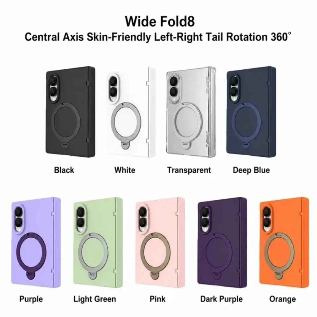 360° Rotating Magnetic Ring Holder Case with Front Tempered Film Cover