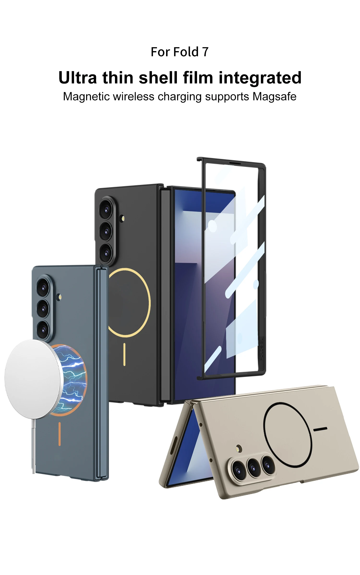 Ultra-thin Magnetic Charge Case For Samsung Galaxy Z Fold 7 Screen Glass Protect