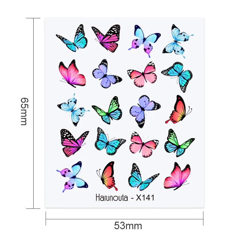 Nail Decals 1Pc Spring Water Flower Leaf Tree Green Simple Summer DIY Slider For Manicuring Nail Art Watermark