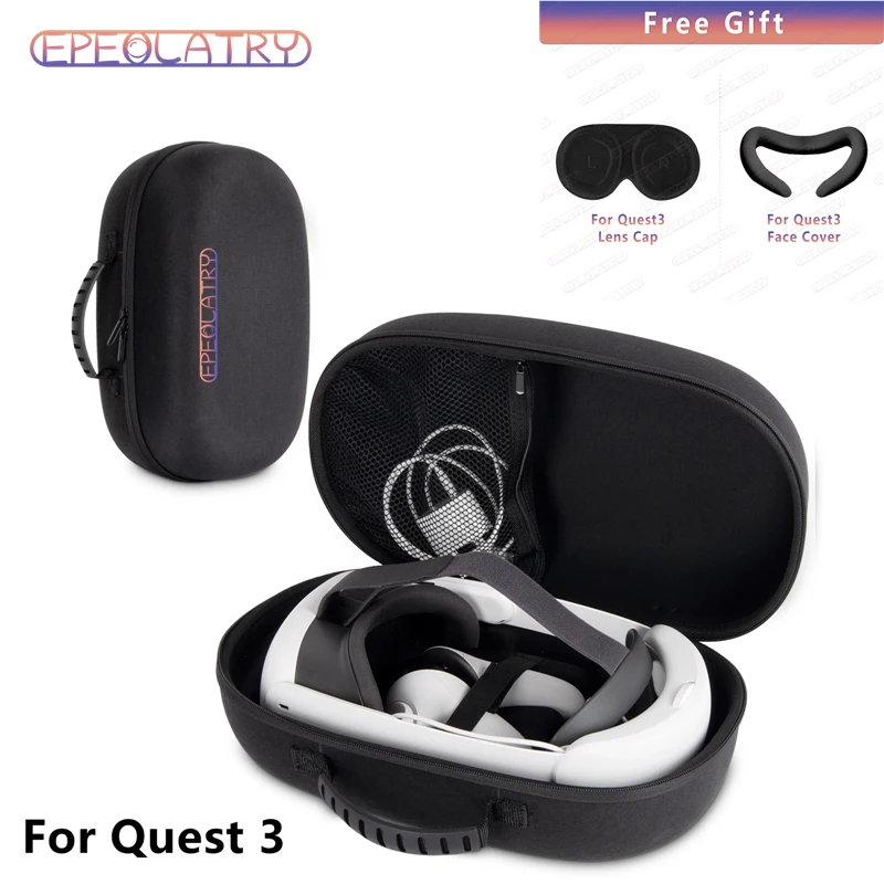 

Сумка для хранения для Meta Quest 3 VR, портативная дорожная переноска, жесткая коробка для хранения EVA для аксессуаров Oculus вопросы 3 VR