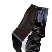 Mode coréenne taille haute mince jambe large femmes été bureau dame couleur unie droite tout-match pantalons décontractés pantalons vêtements 3