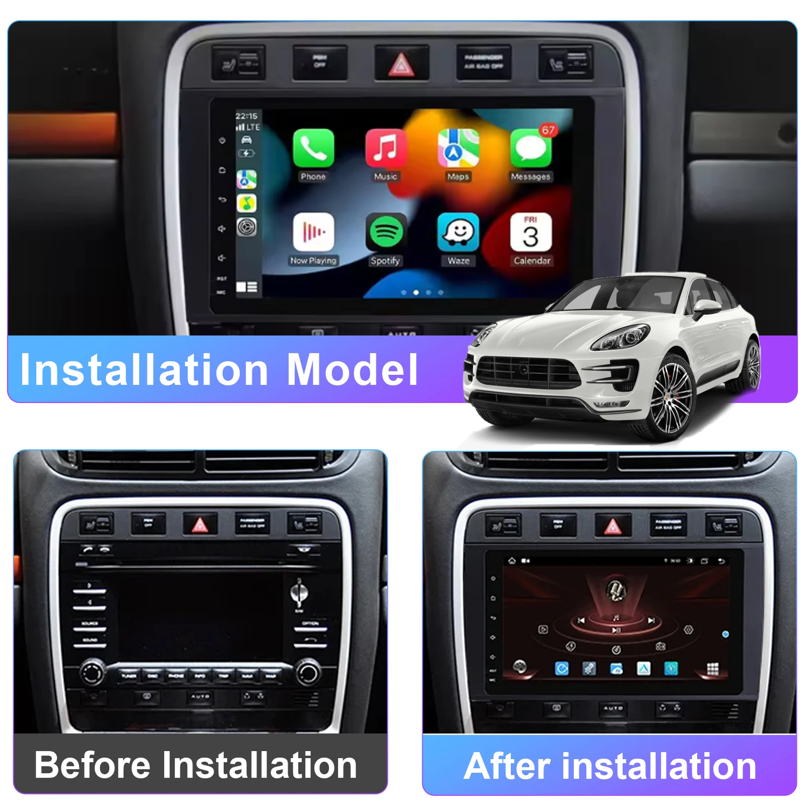 Android Car Radio for Porsche Cayenne 2003~2010 Multimedia Player Supports 8”HD