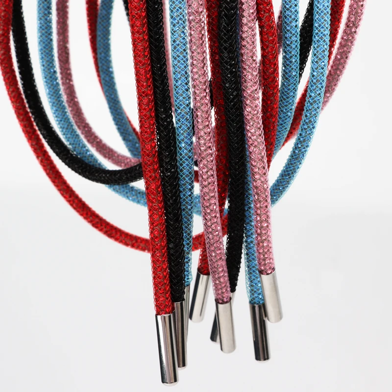 Luxury Crystal Rhinestone Rainbow Diamond Shoelaces Colorful Shiny Shoestrings Sneakers Round Clothes Bags Belt Shoe Accessories shoe laces shoe accessories