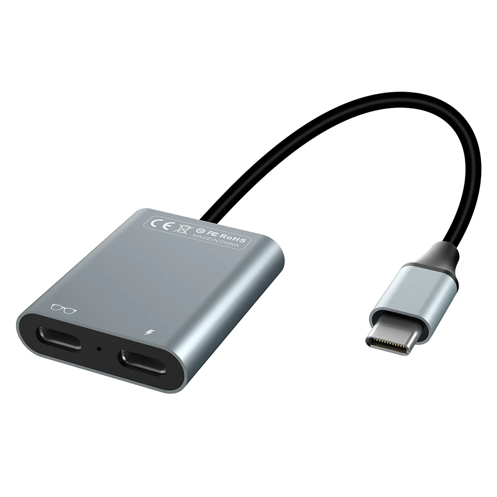USB-C 허브 및 데이터 전송 USB C 도킹 스테이션, AR 안경 및 노트북 PC용 C타입 어댑터, 2 in 1, PD100W, 10Gbps 멀티포트 어댑터