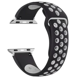 Silicone Sport Straps for Smartwatch Bands - Various Sizes Available (11 black white)