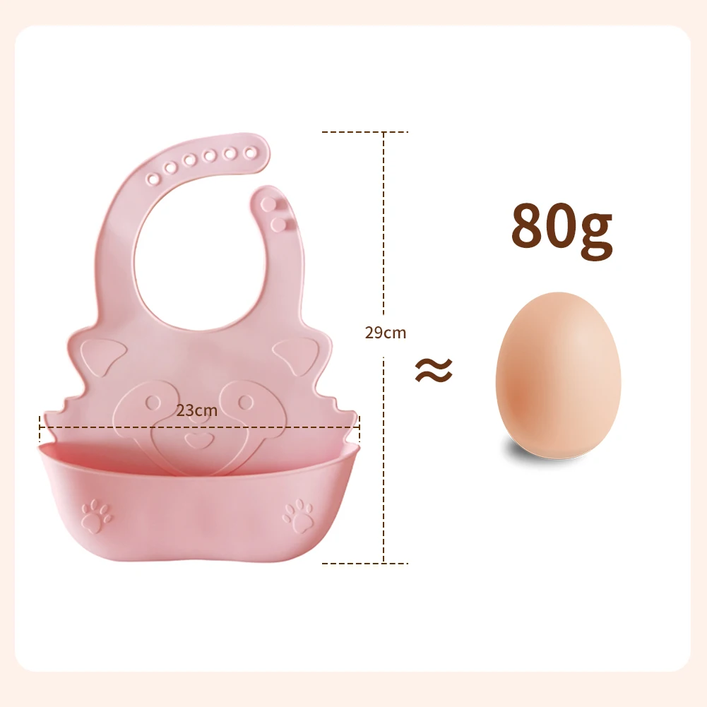Silicone Bib Plate Set Waterproof Raccoon Soft Cartoon Baby Stuff Adjustable BAP Free  Saliva Towel Drooling Baby Scar Edible