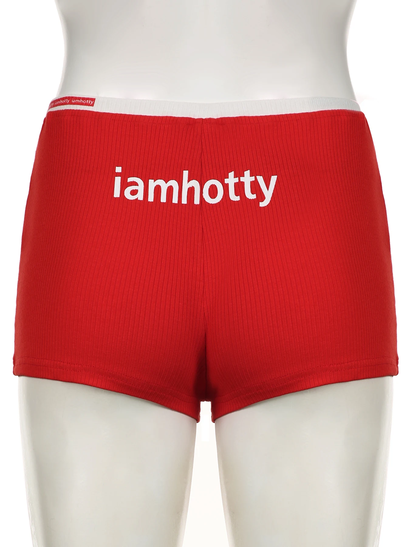 IAMSURE Sporty Activewear Sexy Character Printed Shorts Casual Slim Mid-Waisted Shorts Women 2024 Summer Fashion Streetwear Lady