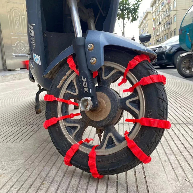 5/10PCS Safety Emergency Disposable Tyre Anti-skid Chain Electric Vehicle Motorcycle Universal Ties No TireInjury Wear-resistant